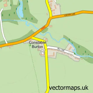 Street map sample of Constable Burton, North Yorkshire
