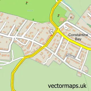 Street map sample of Constantine Bay, Cornwall