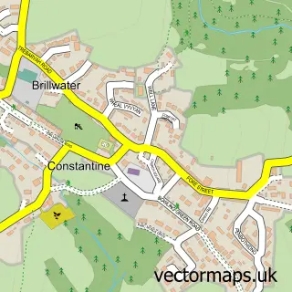 Street map sample of Constantine, Cornwall