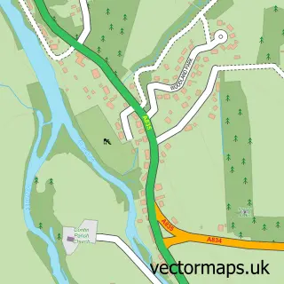 Street map sample of Contin, Ross and Cromarty