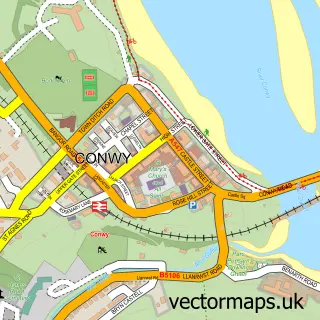 Street map sample of Conwy, Clwyd