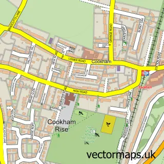 Street map sample of Cookham Rise, Berkshire