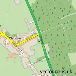 Street map sample of Cookhill, Worcestershire