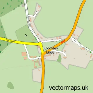 Street map sample of Cookley Green, Oxfordshire