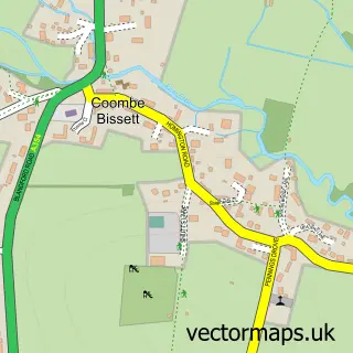 Street map sample of Coombe Bissett, Wiltshire