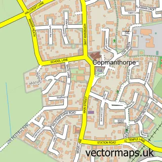 Street map sample of Copmanthorpe, North Yorkshire