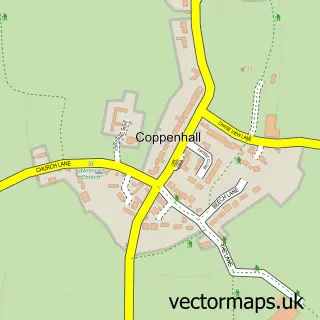 Street map sample of Coppenhall, Staffordshire