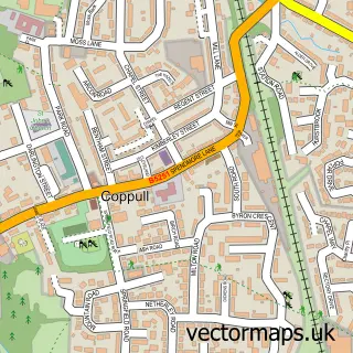 Street map sample of Coppull, Lancashire