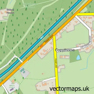 Street map sample of Copythorne, Hampshire