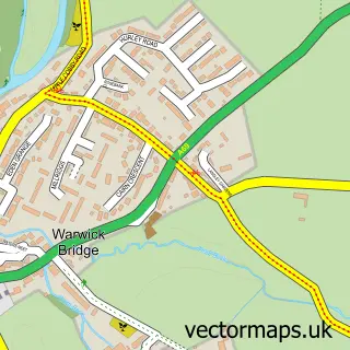 Street map sample of Corby Hill, Cumbria