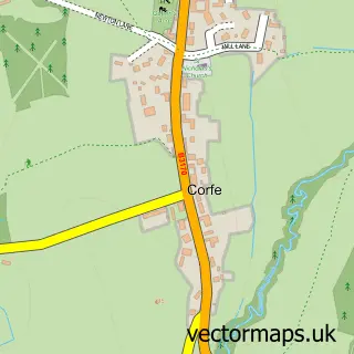 Street map sample of Corfe, Somerset