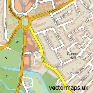 Street map sample of Corner Hall, Hertfordshire