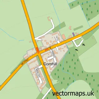 Street map sample of Cornhill, Banffshire