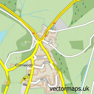 Street map sample of Cornwood, Devon