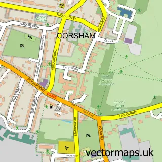 Street map sample of Corsham, Wiltshire