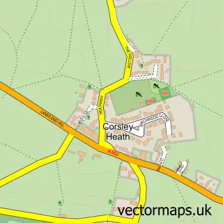 Street map sample of Corsley Heath, Wiltshire