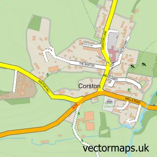 Street map sample of Corston, Somerset