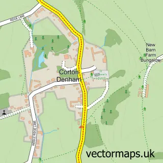 Street map sample of Corton Denham, Somerset