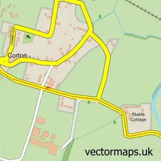 Street map sample of Corton, Wiltshire