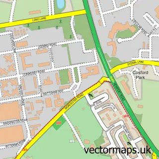 Street map sample of Cosford, Shropshire