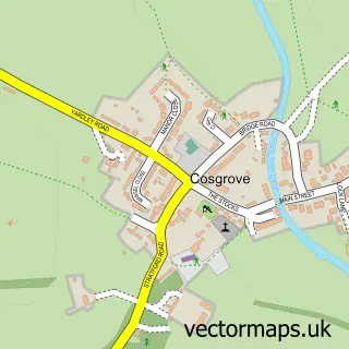 Street map sample of Cosgrove, Northamptonshire