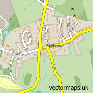 Street map sample of Cosheston, Dyfed