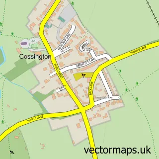 Street map sample of Cossington, Leicestershire
