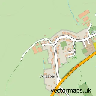 Street map sample of Cotesbach, Leicestershire