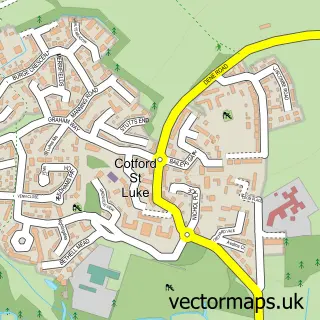 Street map sample of Cotford St. Luke, Somerset