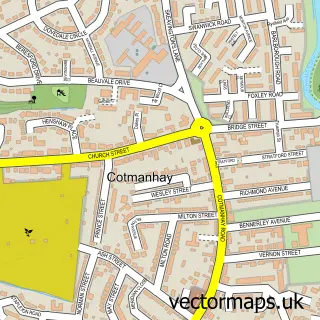 Street map sample of Cotmanhay, Derbyshire