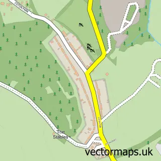 Street map sample of Coton Park, Derbyshire