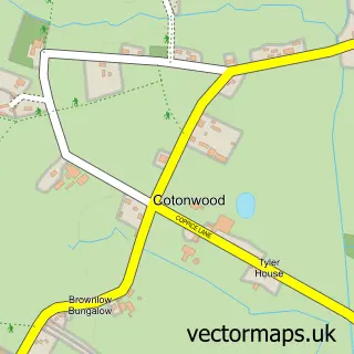 Street map sample of Cotonwood, Shropshire