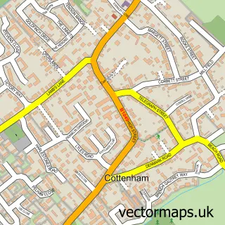 Street map sample of Cottenham, Cambridgeshire