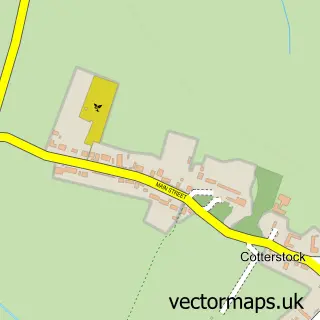 Street map sample of Cotterstock, Northamptonshire