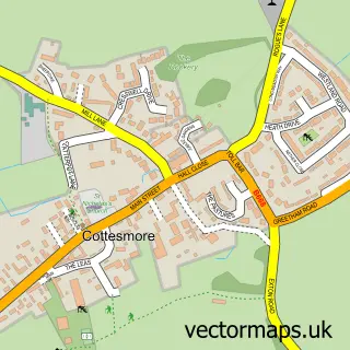 Street map sample of Cottesmore, Rutland