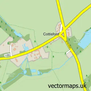Street map sample of Cottisford, Oxfordshire