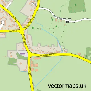 Street map sample of Cotton, Suffolk