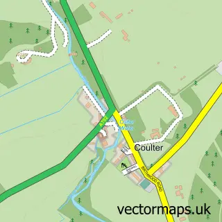 Street map sample of Coulter, Lanarkshire