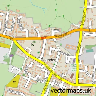 Street map sample of Coundon, Durham