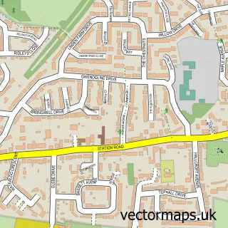 Street map sample of Countesthorpe, Leicestershire