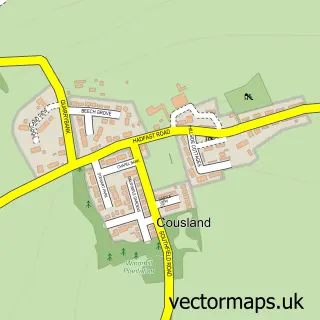 Street map sample of Cousland, Midlothian