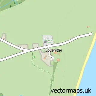 Street map sample of Covehithe, Suffolk