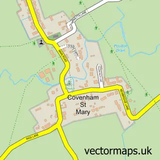 Street map sample of Covenham St. Mary, Lincolnshire
