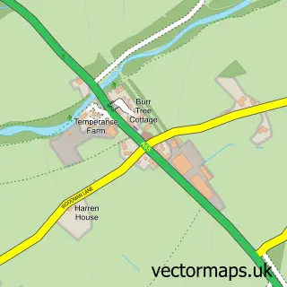 Street map sample of Cowan Bridge, Lancashire