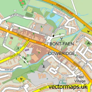 Street map sample of Cowbridge, South Glamorgan