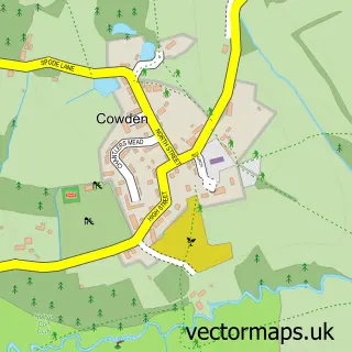 Street map sample of Cowden, Kent