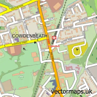 Street map sample of Cowdenbeath, Fife