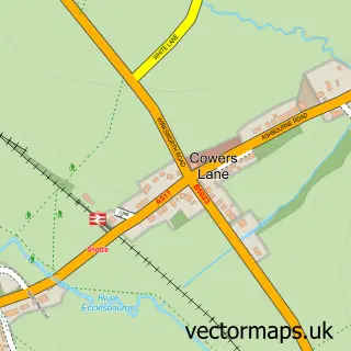 Street map sample of Cowers Lane, Derbyshire