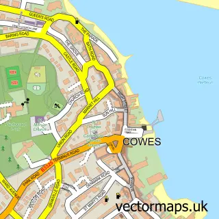 Street map sample of Cowes, Isle of Wight