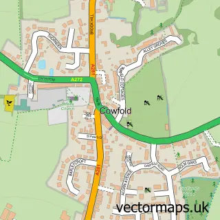 Street map sample of Cowfold, West Sussex
